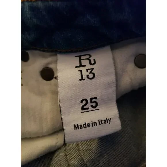 R13 Jeans Alison Skinny In Crosby Stretch Sz 25 Sioux Crispy R13W0005-890 - - Picture 3 of 14